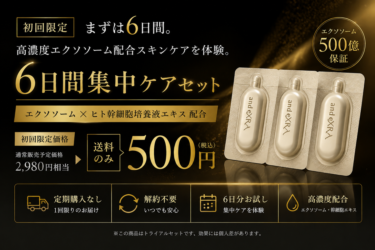 エクソソーム×ヒト幹細胞培養液配合 6日間集中スキンケアセット｜FSV
